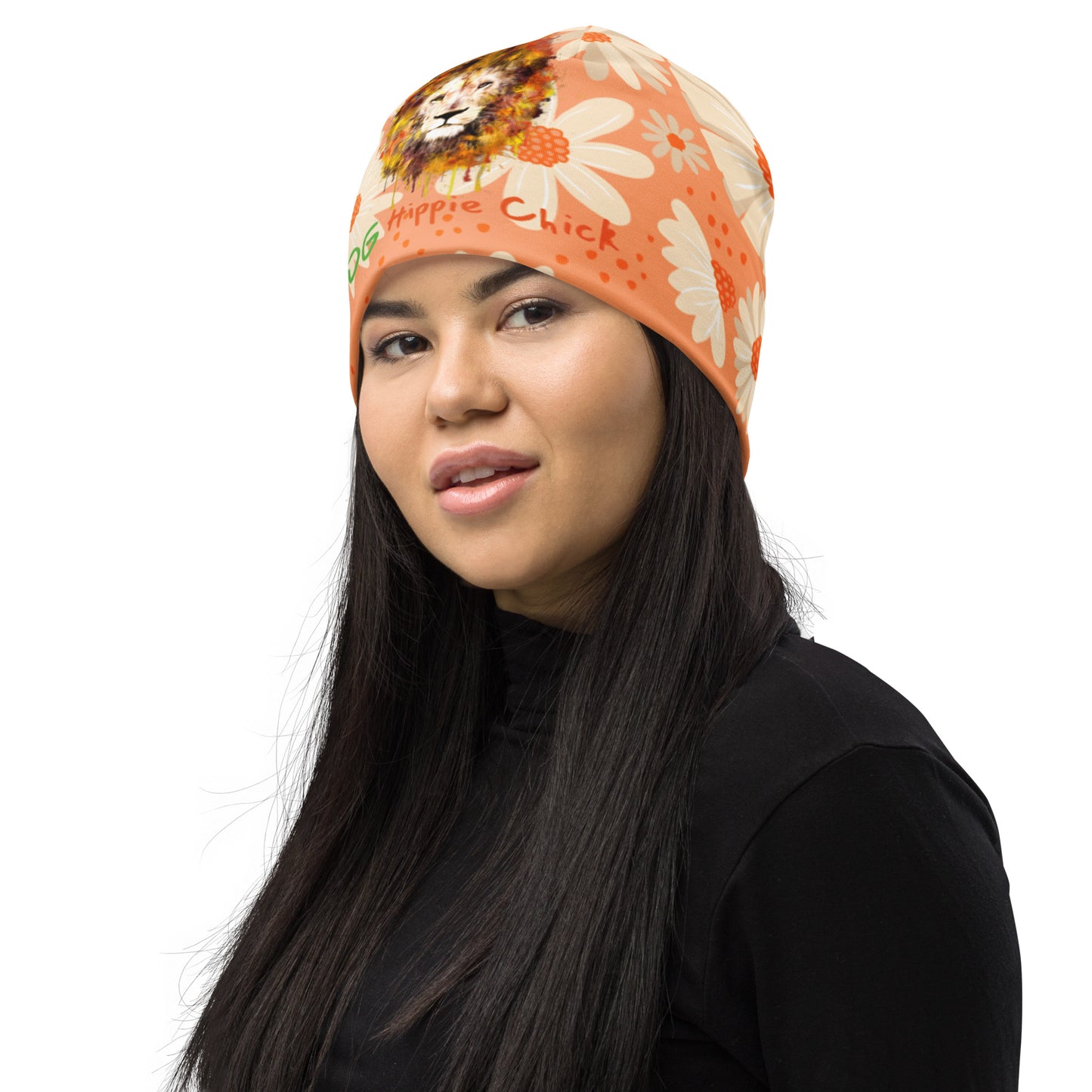 Peach Daisies Beanie - OG Hippie Chick