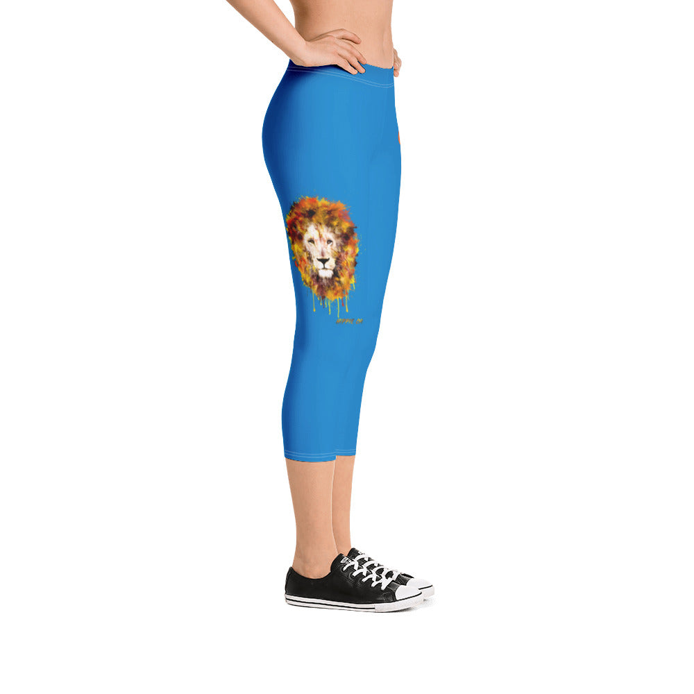 Blue Capri Leggings