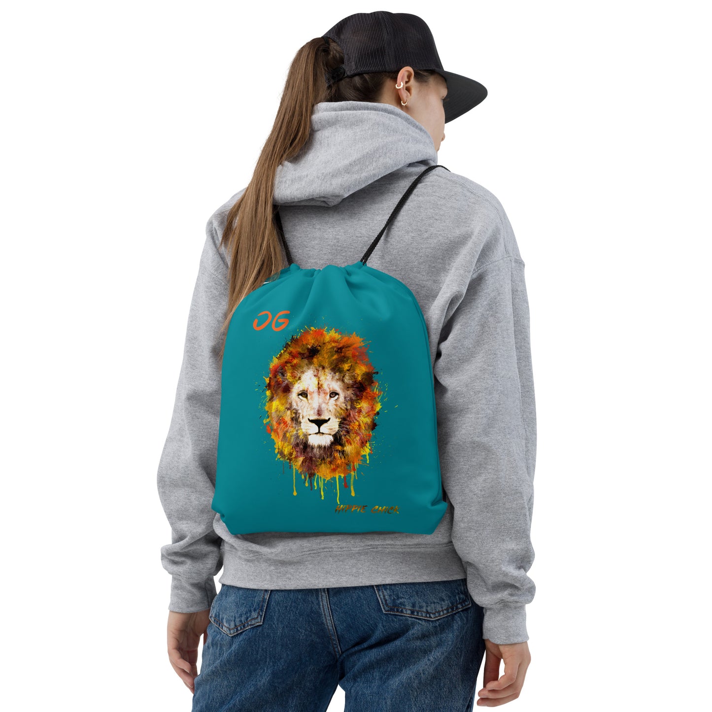 Teal Drawstring Bag
