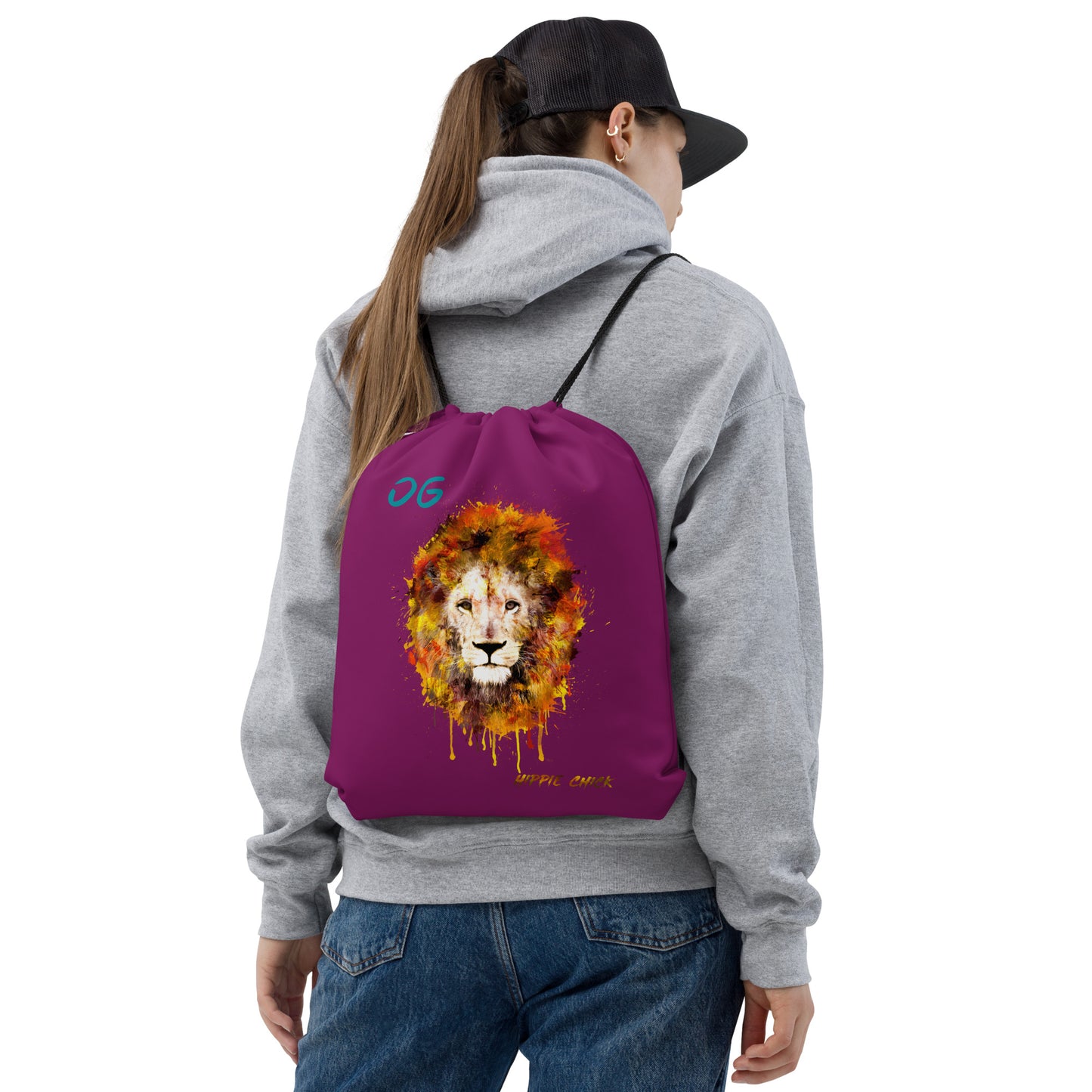 Eggplant Drawstring bag