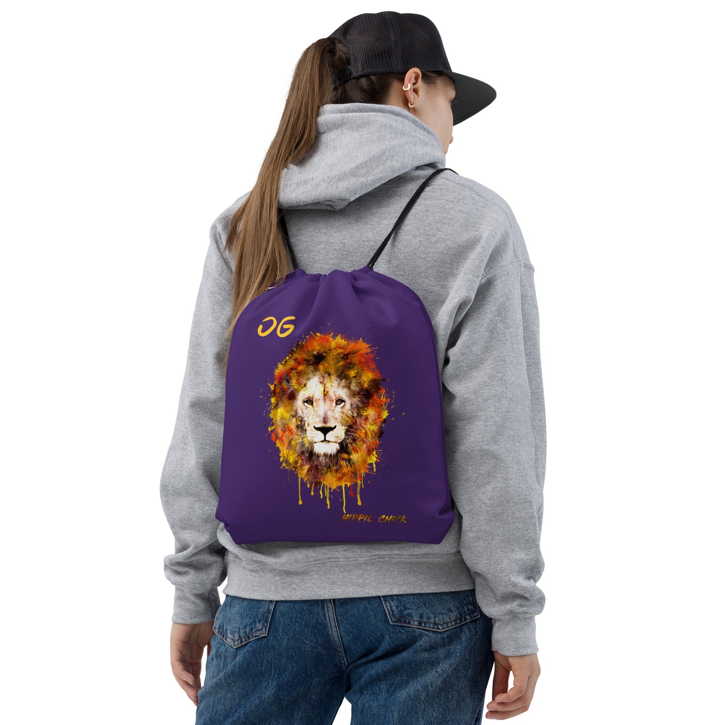 Purple Drawstring Bag