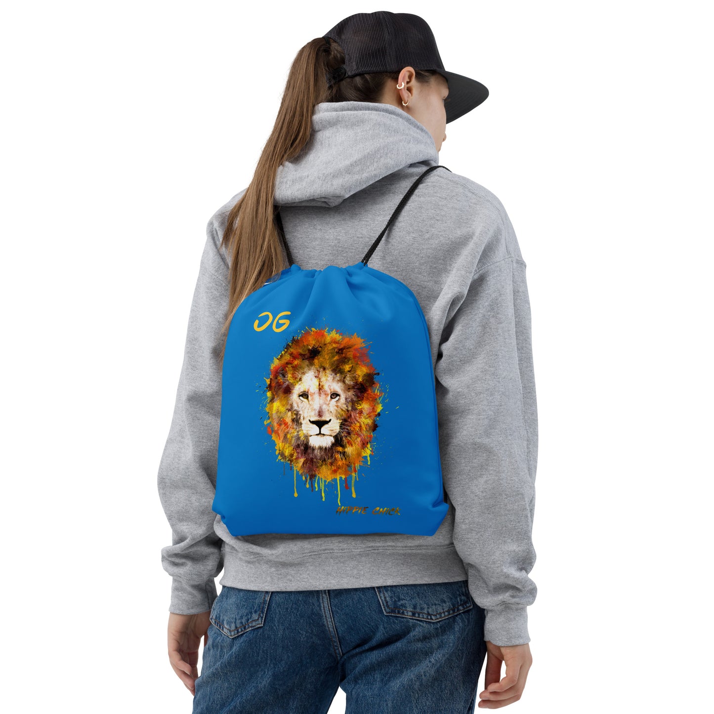 Blue Drawstring Bag