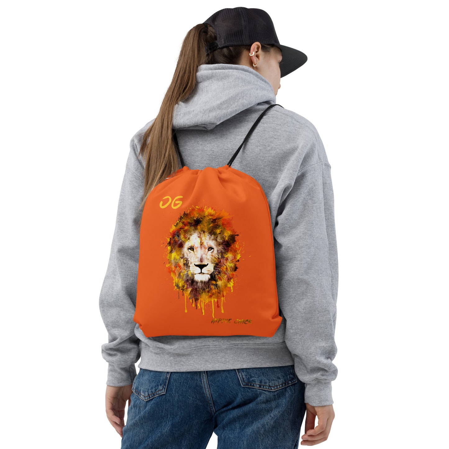 Orange Drawstring Bag