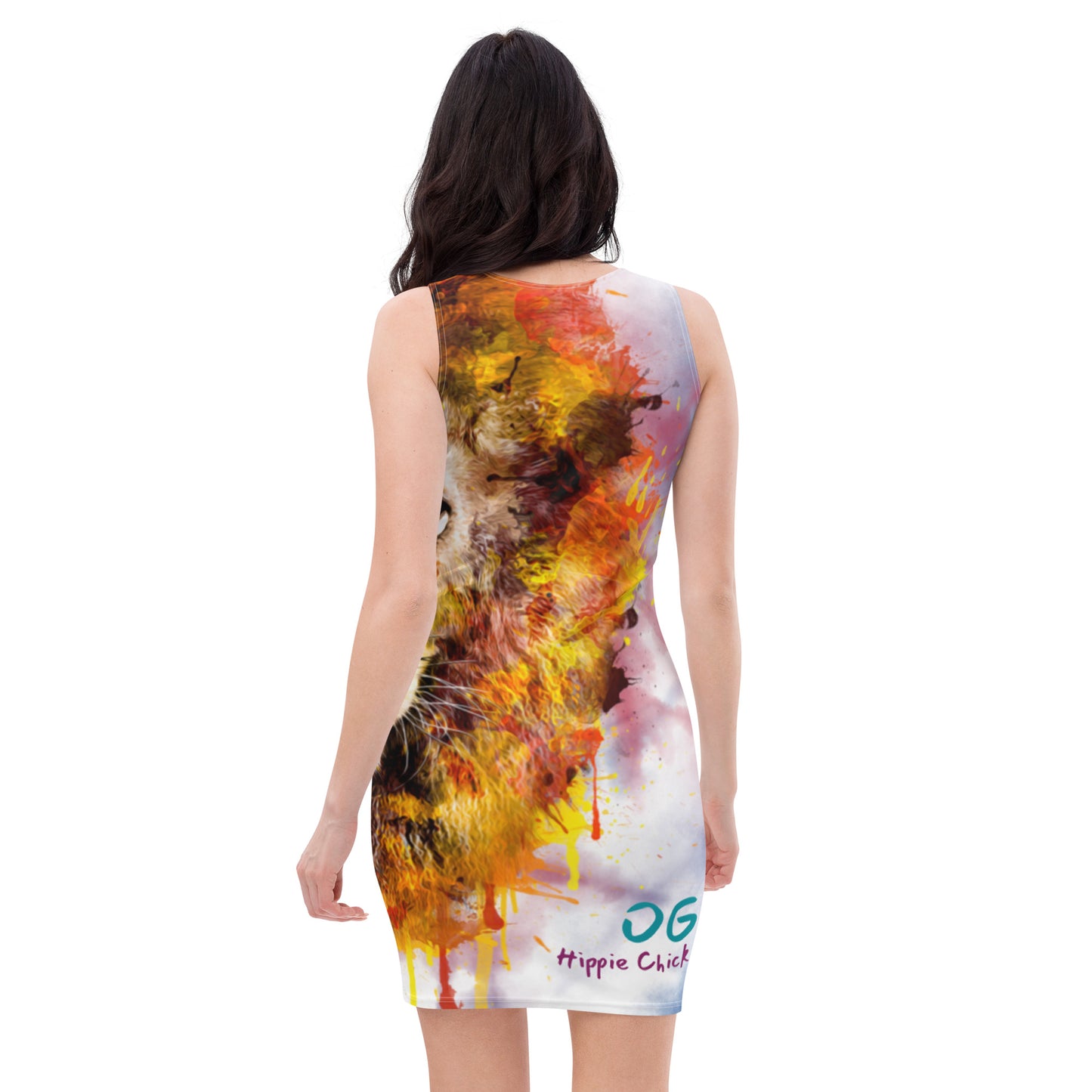 Robe ajustée tie-dye (gros lion)