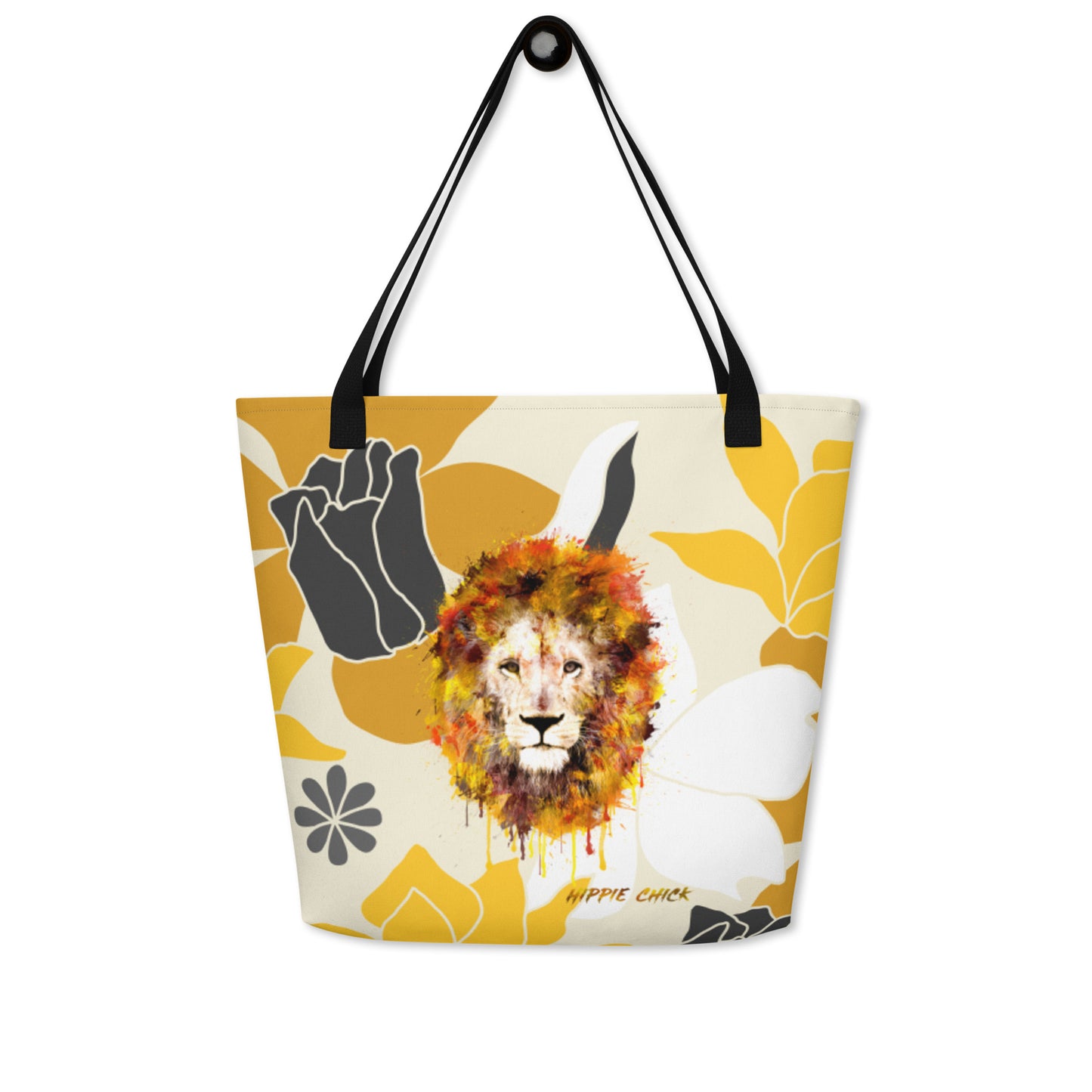 Tan Flowers Tote Bag