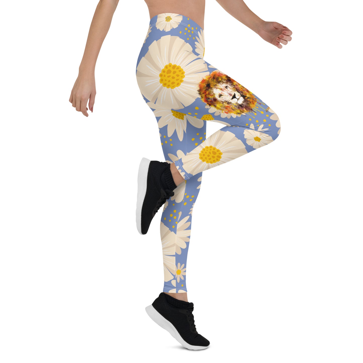 Blue Daisies Long Leggings