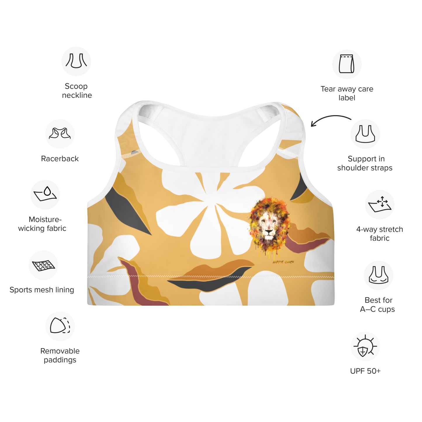 Brassière de sport à fleurs blanches