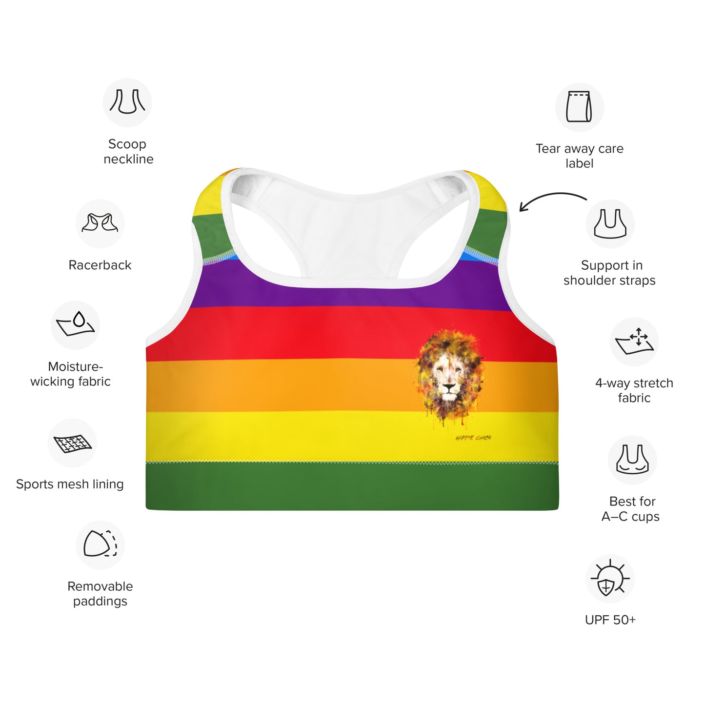 Soutien-gorge de sport arc-en-ciel