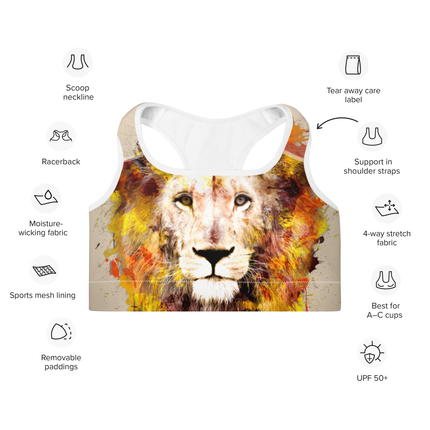 Brassière de sport beige/lion