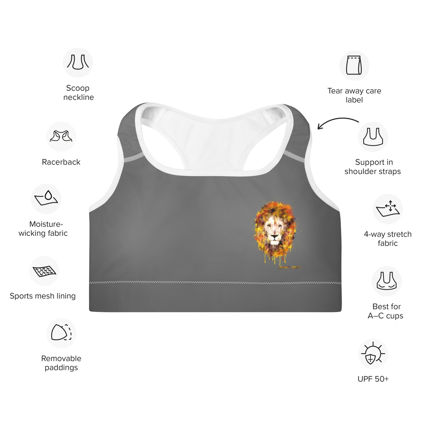 Brassière de sport grise