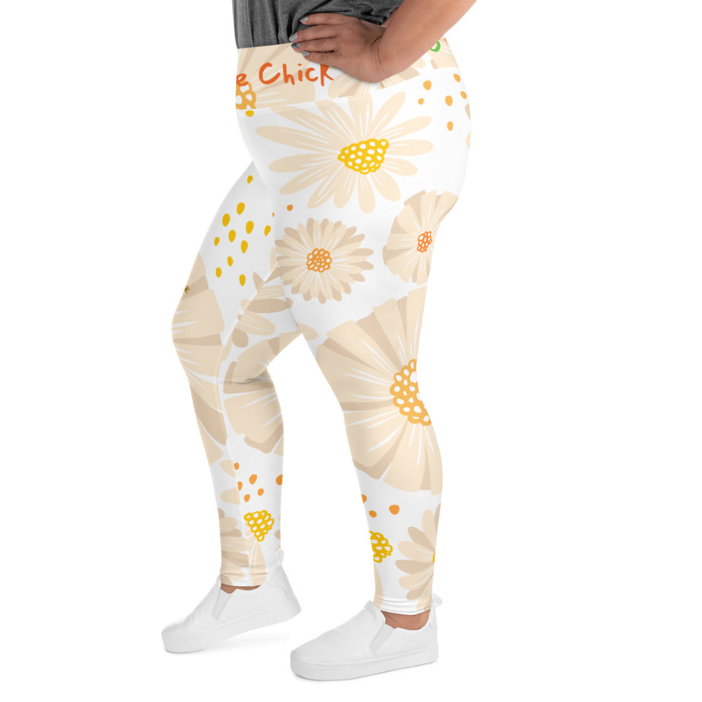 Legging havane marguerites grande taille