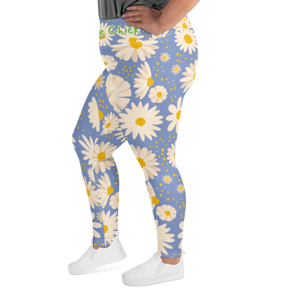 Blue Daisies Plus Size Leggings