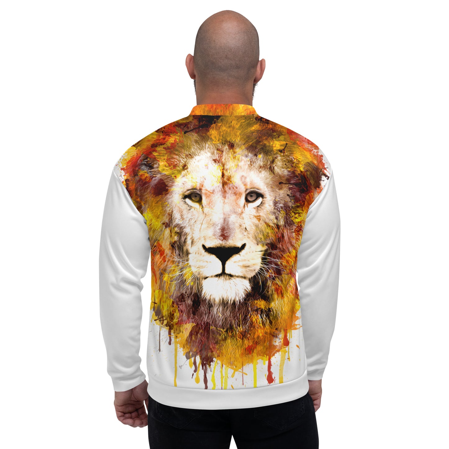 Blouson Bomber Blanc - OG Hippie Dude (grand Lion au dos)