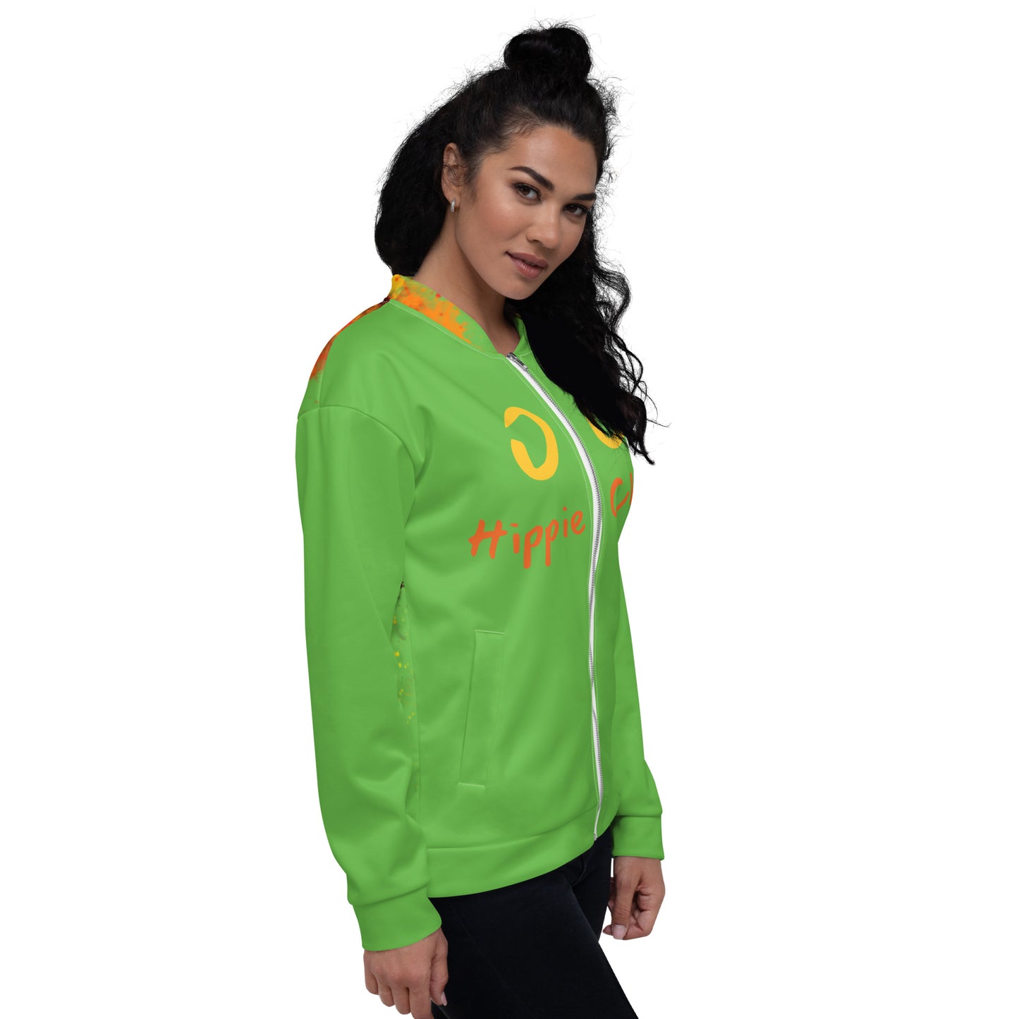 Grinch Bomber Jacket - OG Hippie Chick (large Lion on back)