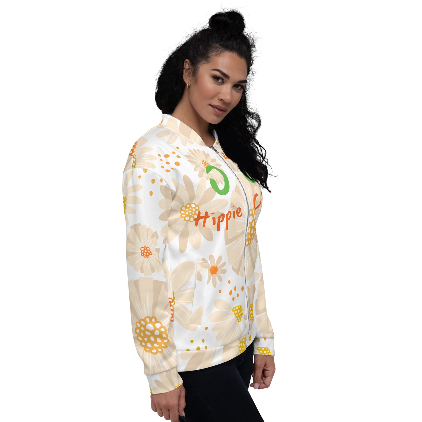 Tan Daisies Bomber Jacket - OG Hippie Chick