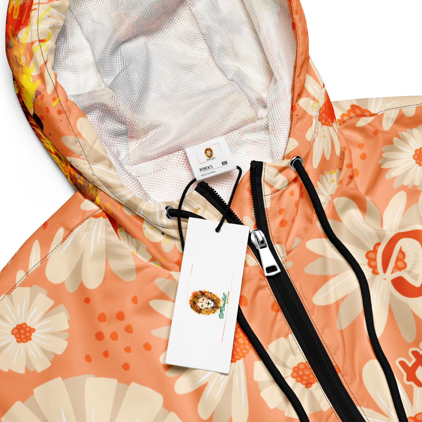 Peach Daisies Cropped Windbreaker
