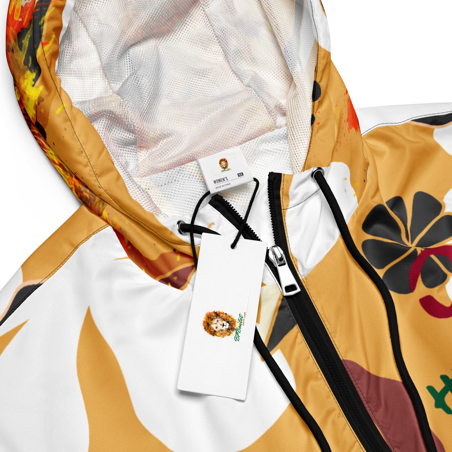 White Flowers Cropped Windbreaker