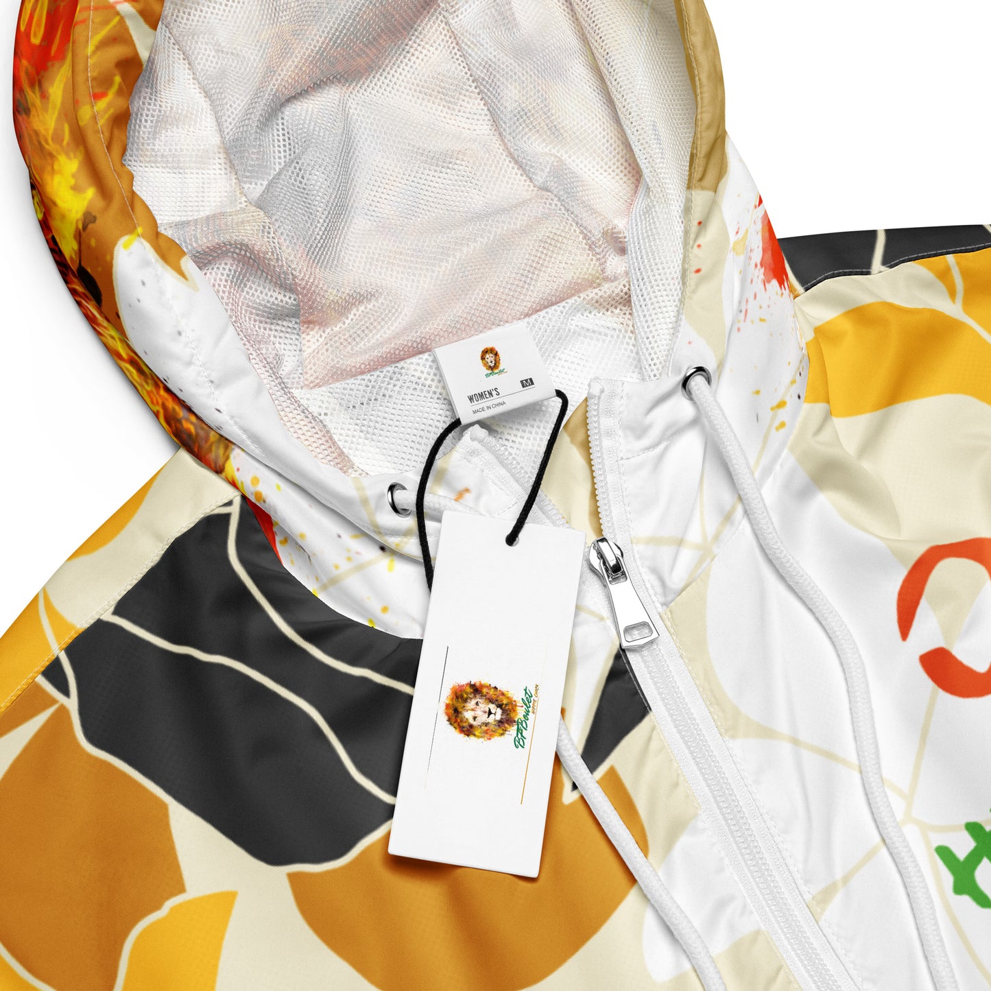 Tan Flowers Cropped Windbreaker
