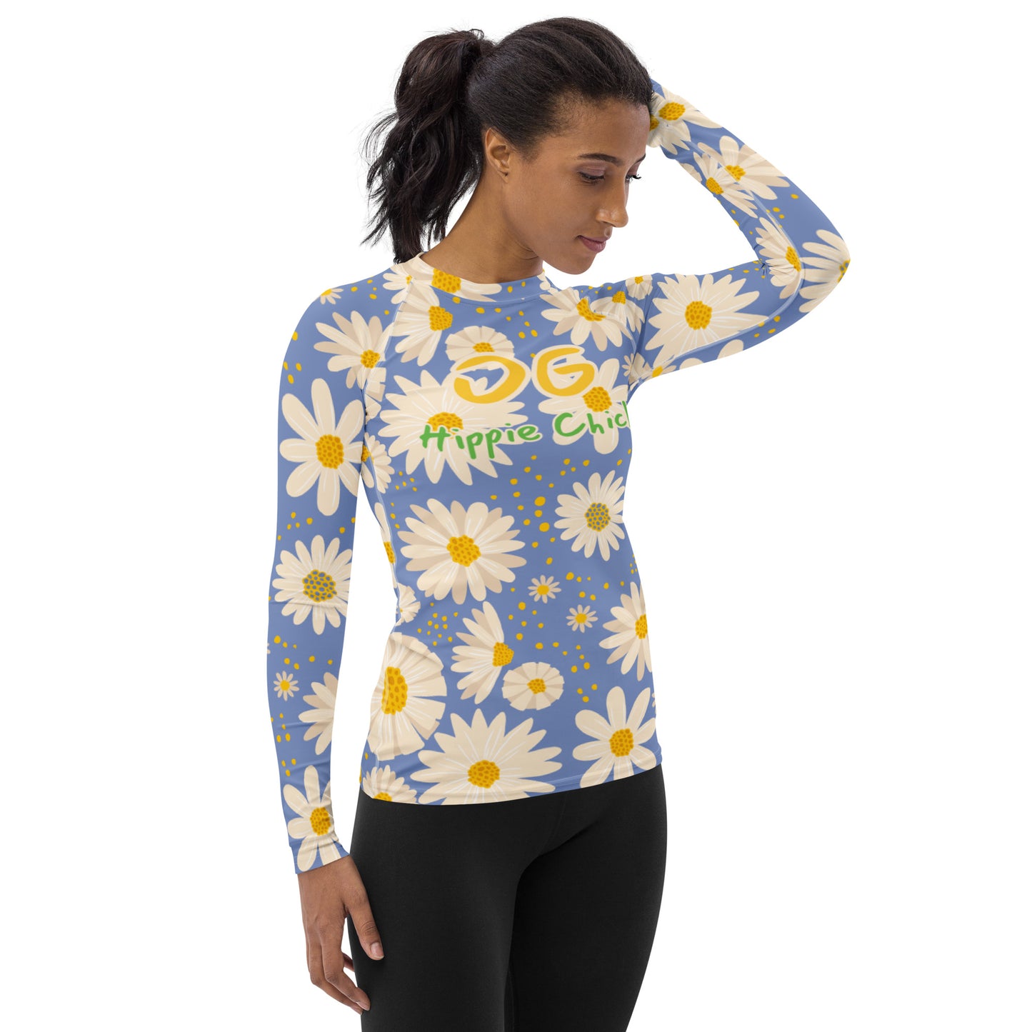 Blue Daisies Women's Rash Guard