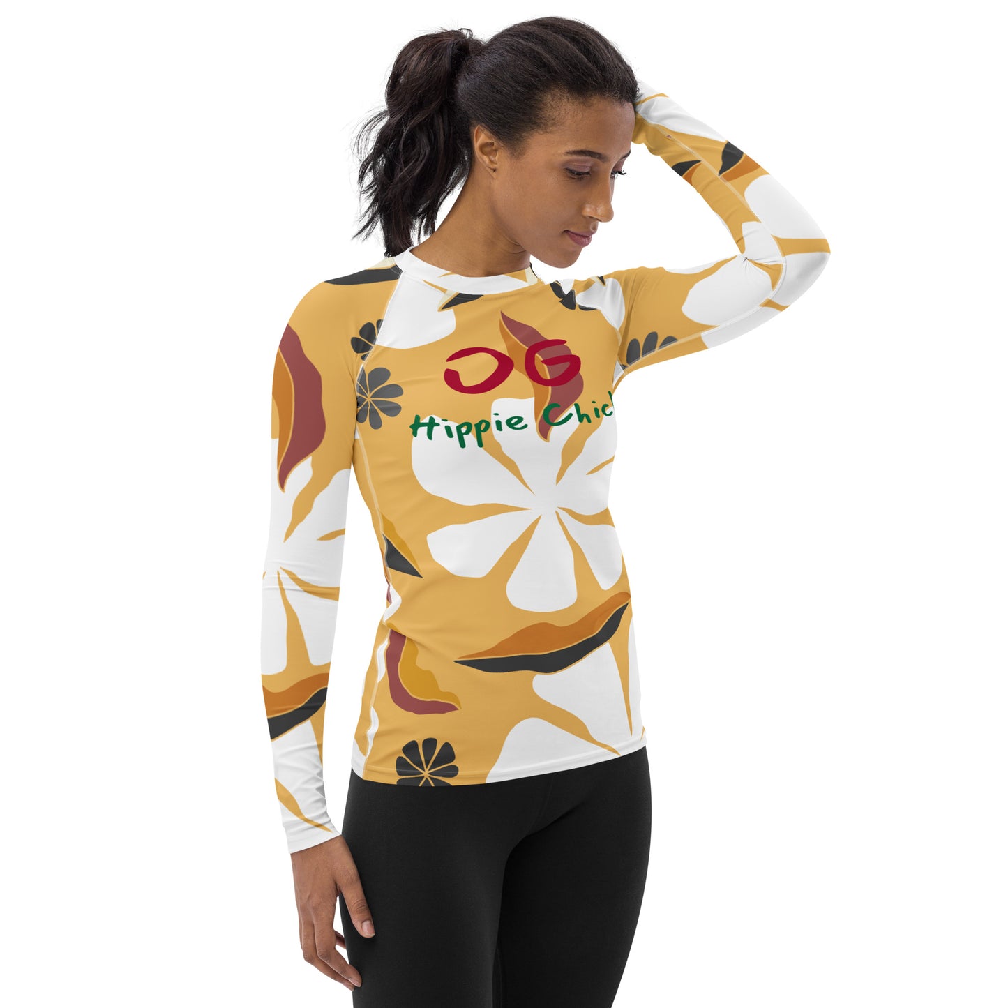 White Flowers Women's Rash Guard