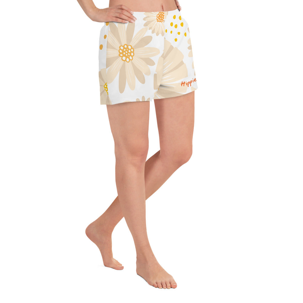 Tan Daisies Women's Athletic Shorts