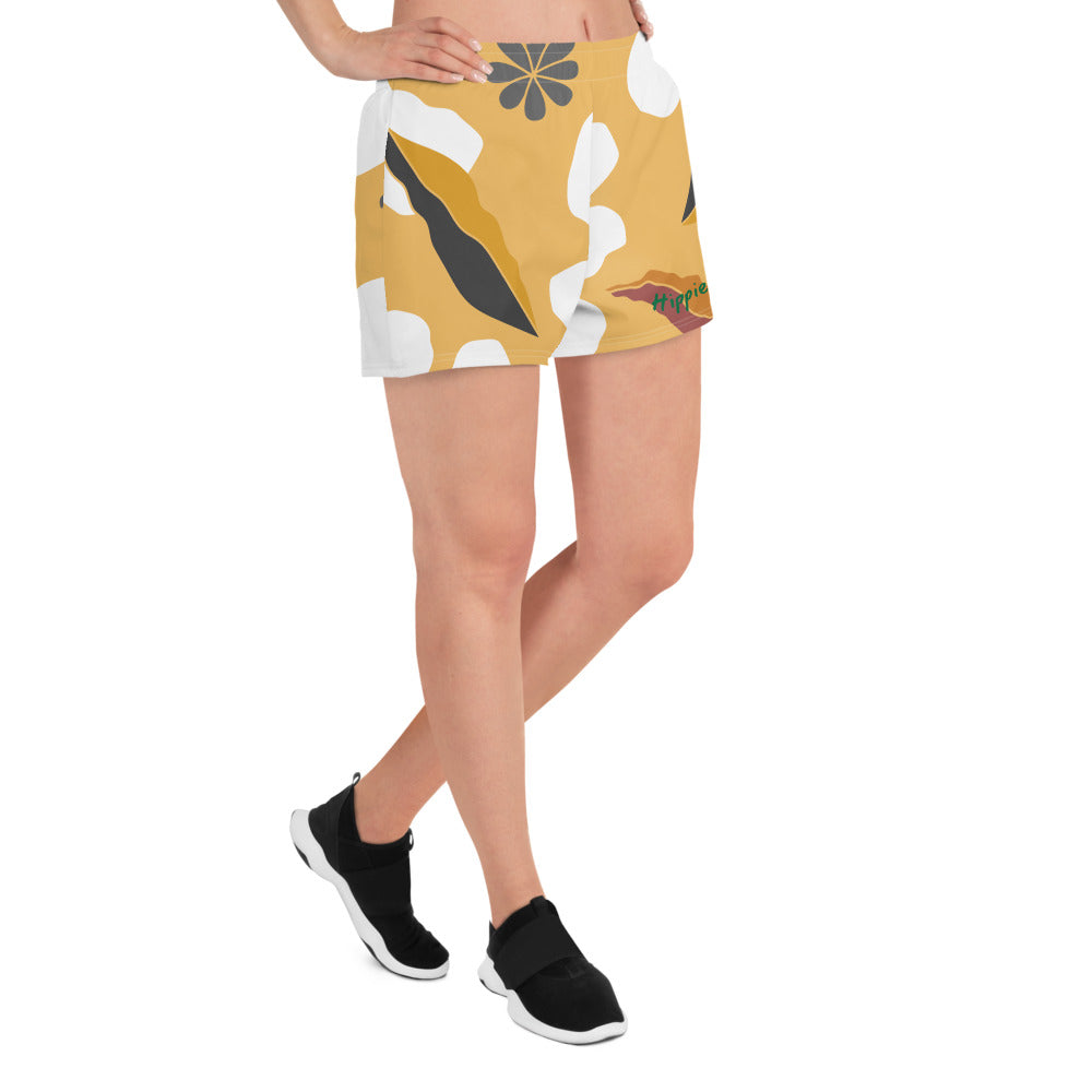 White Flowers Women's Athletic Shorts