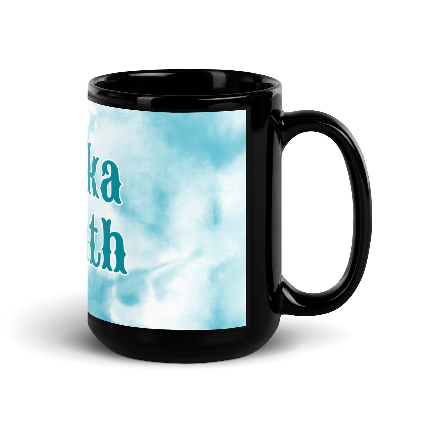 Teal Tie Dye Black Glossy Mug - Heyoka Empath