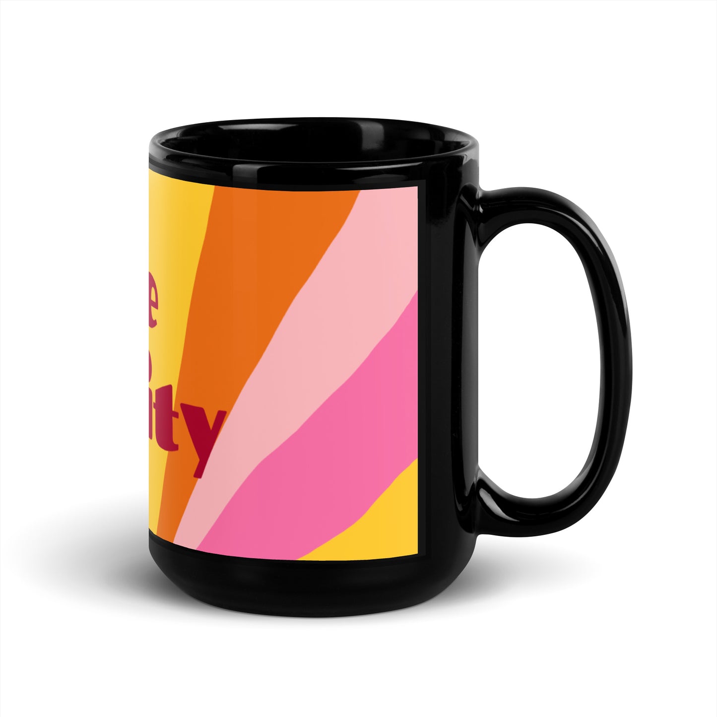 Sun Rays Black Glossy Mug - The Trinity