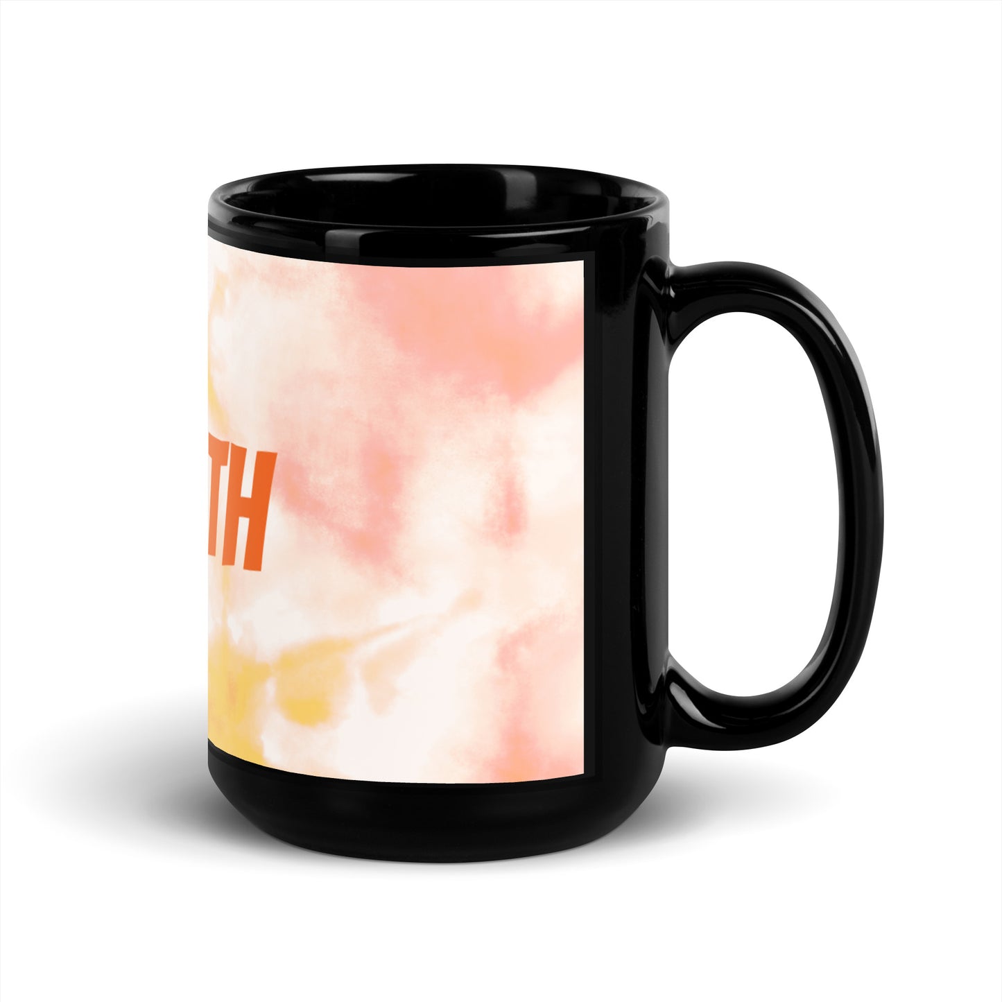 Orange Tie Dye Black Glossy Mug - Empath