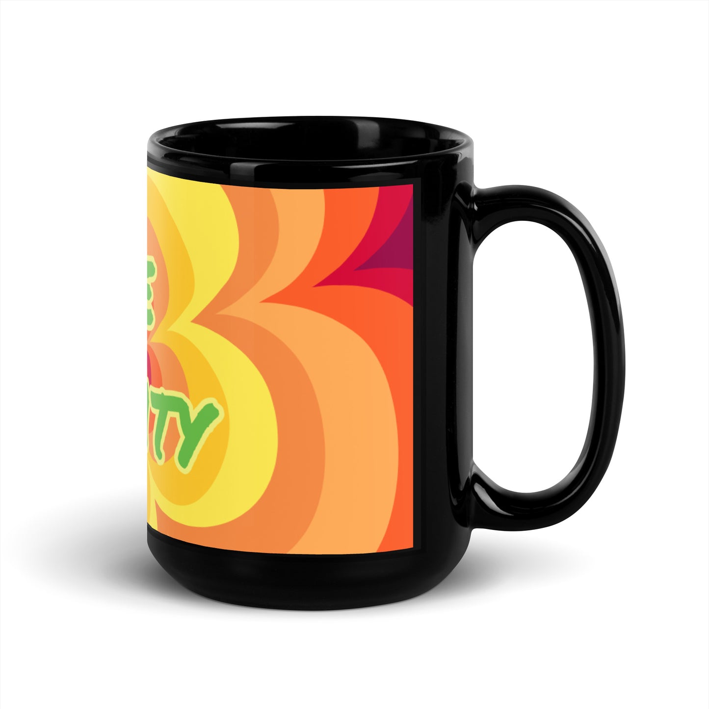 Sunny Flower Black Glossy Mug - The Trinity