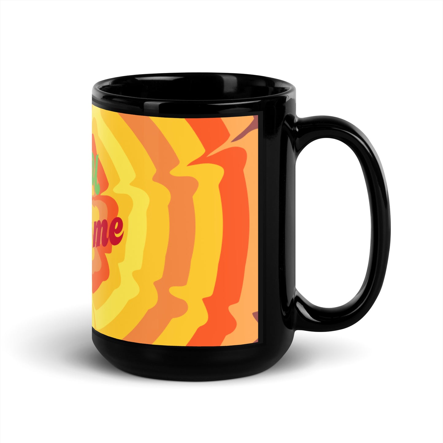 Sunny Flower Black Glossy Mug - Loving U Loving me
