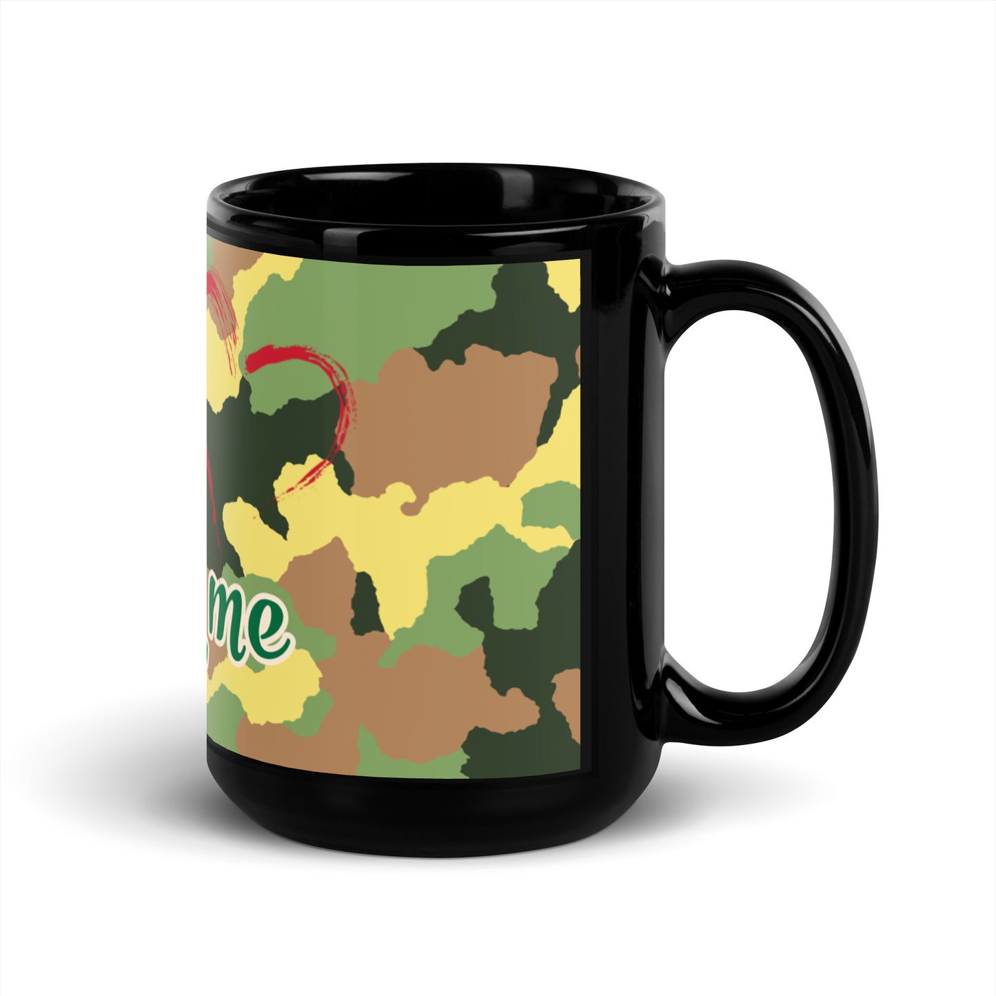 Army Camo Black Glossy Mug - Loving U Loving me