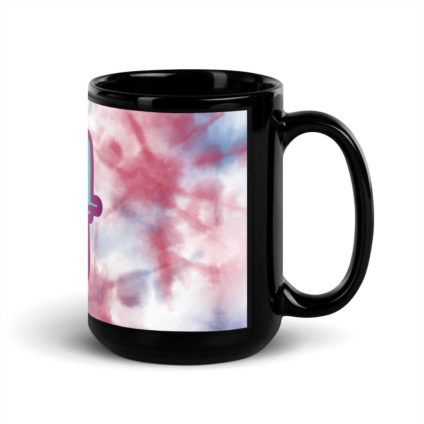 Tie Dye Black Glossy Mug - Cool Cat