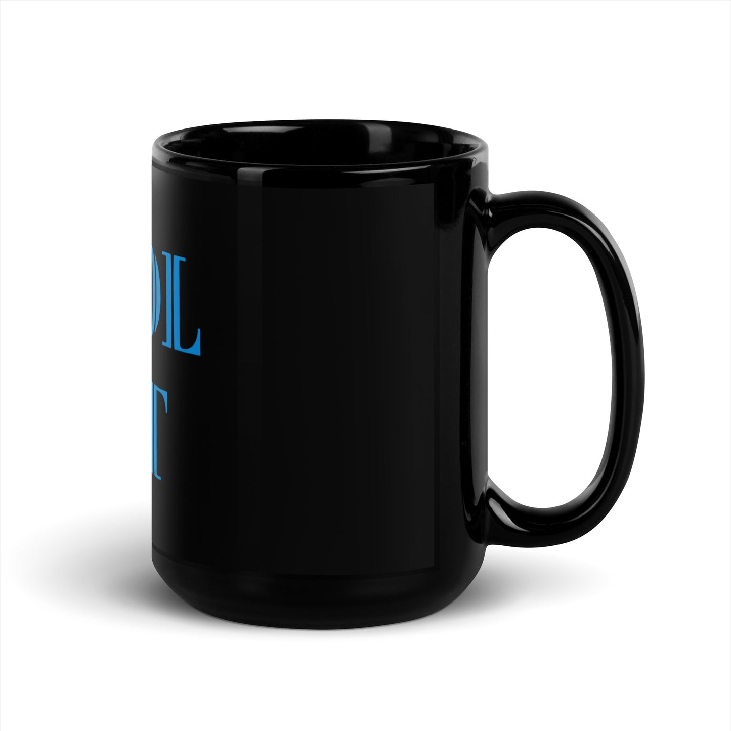 Black Glossy Mug - Cool Cat (Navy)