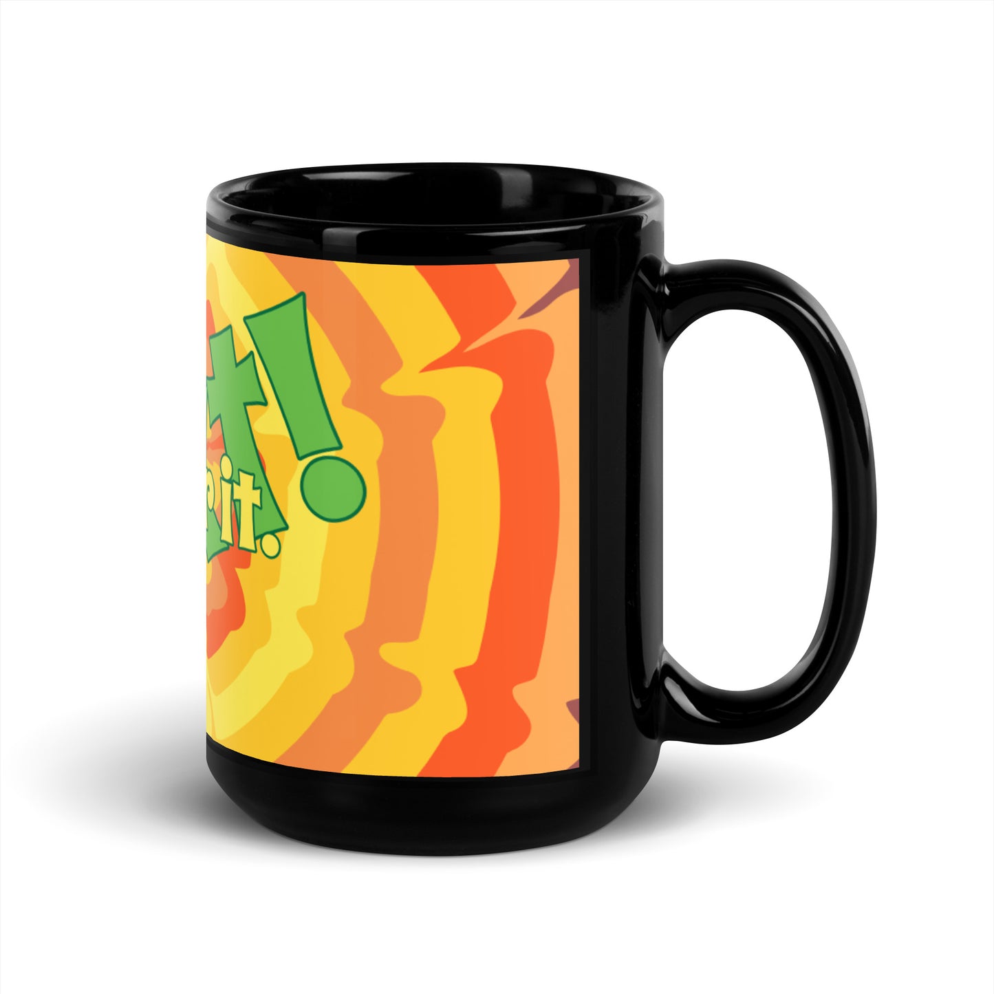 Sunny Flower Black Glossy Mug - I'm over it. Next!