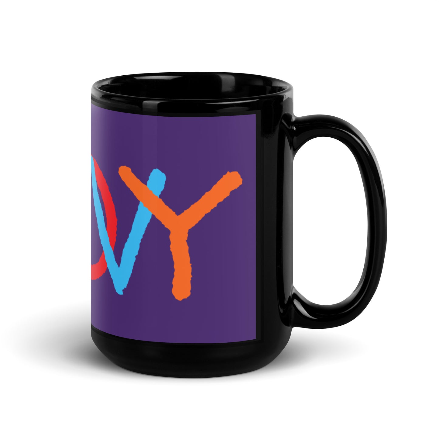 Purple Black Glossy Mug - Groovy