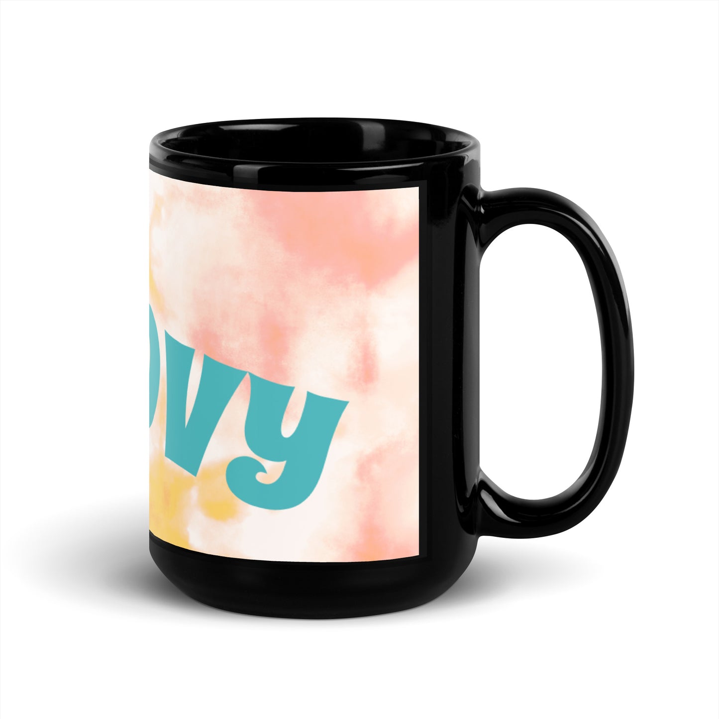 Orange Tie Dye Black Glossy Mug - Groovy