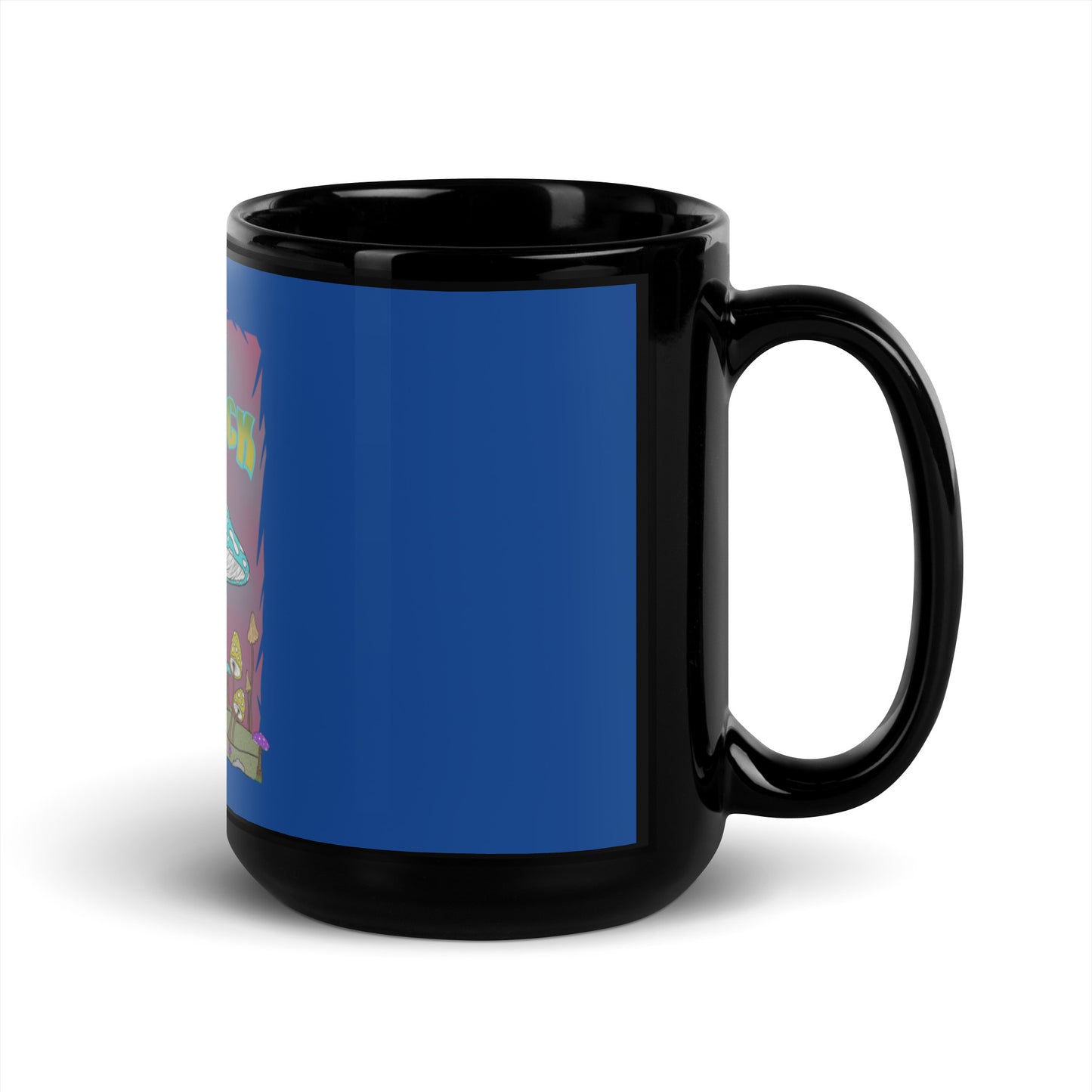 Navy Black Glossy Mug - Hippie Chick