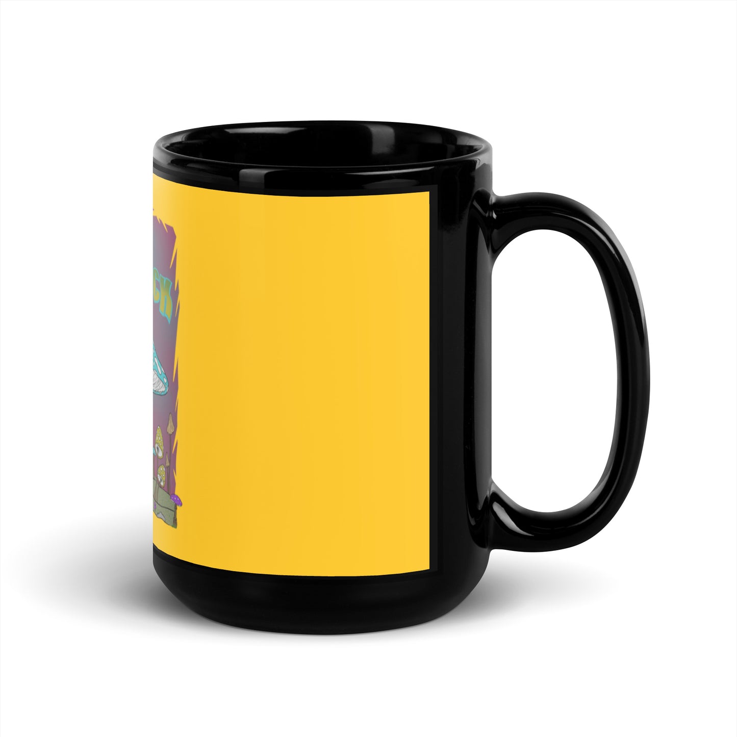 Yellow Black Glossy Mug - Hippie Chick