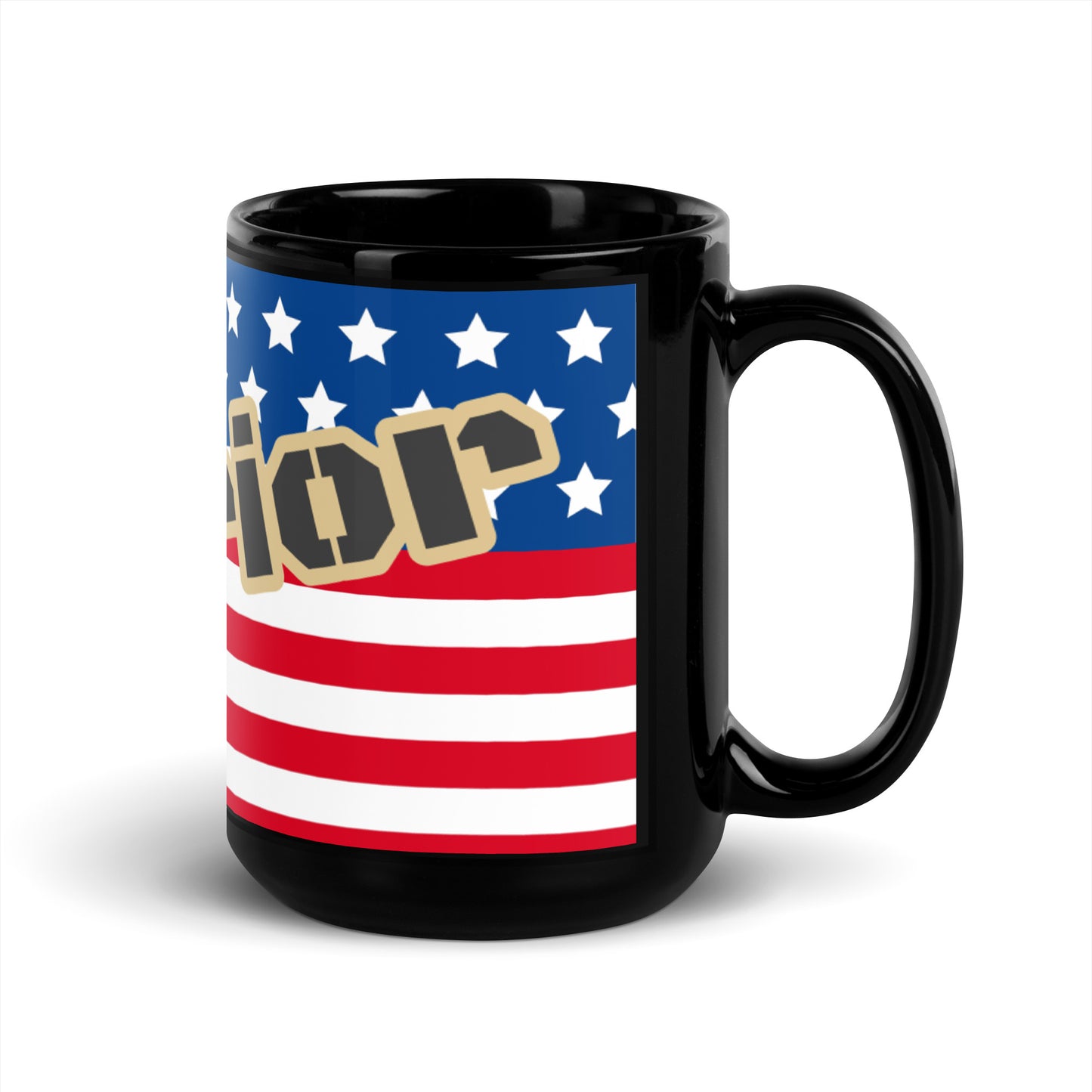 USA Black Glossy Mug - Warrior