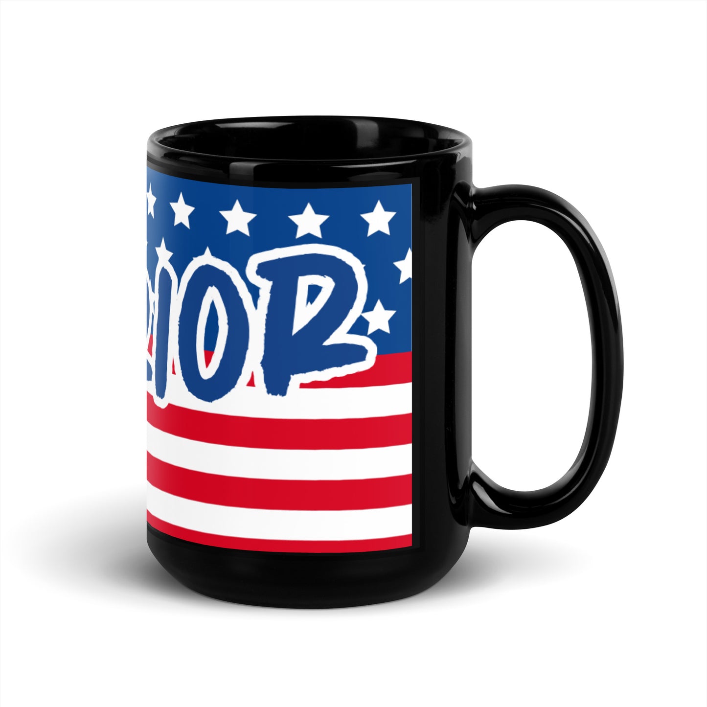 USA Black Glossy Mug - WARRIOR