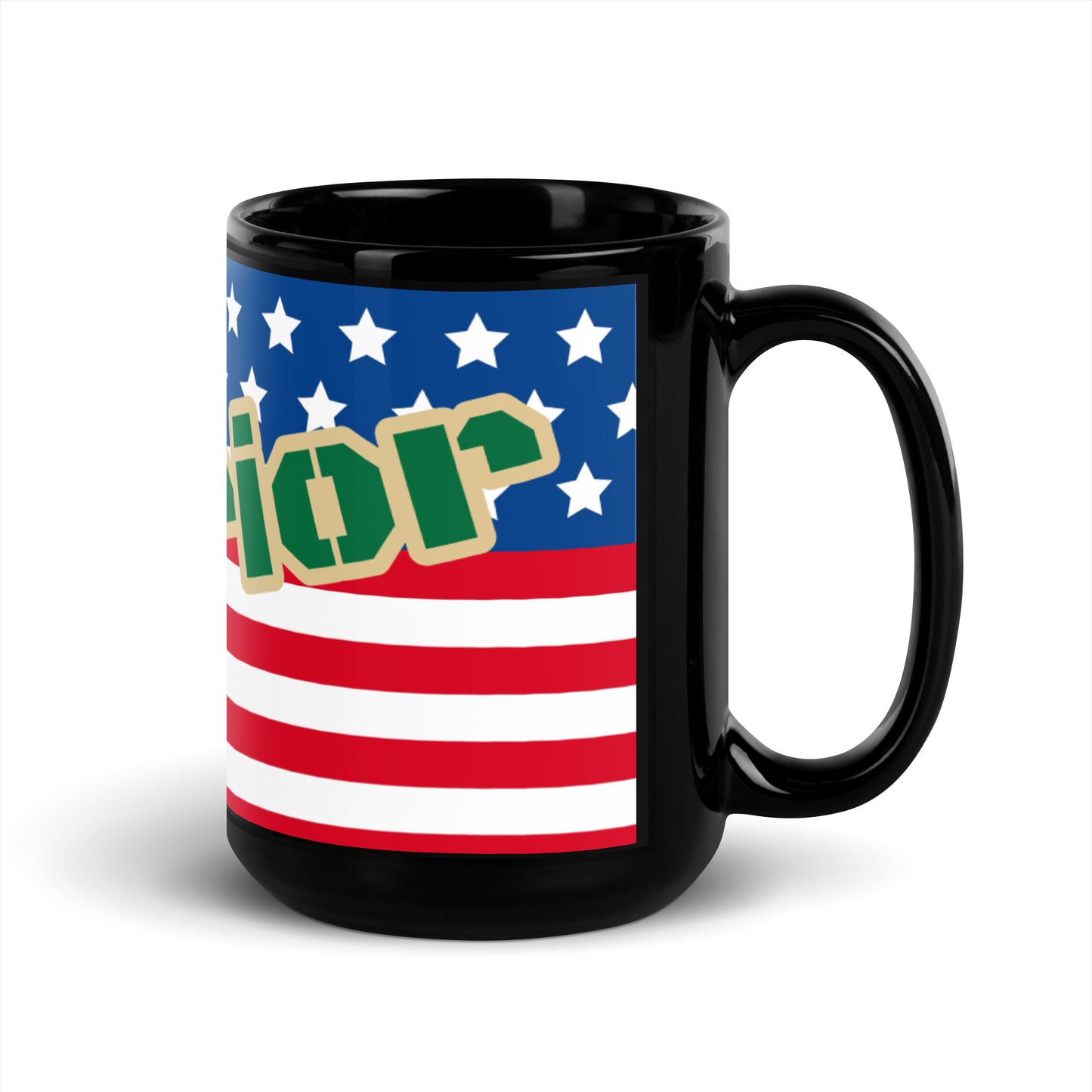 USA Black Glossy Mug - Warrior