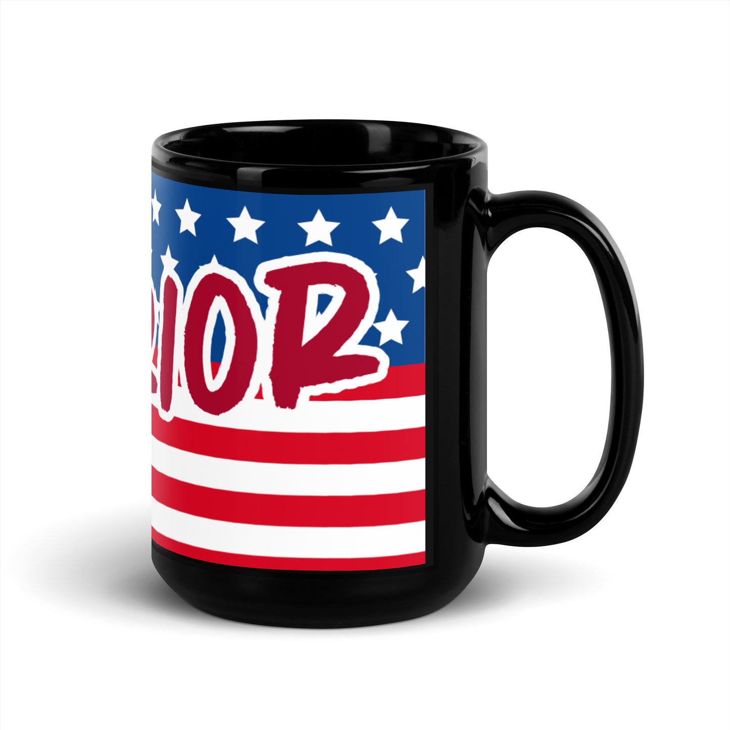 USA Black Glossy Mug - WARRIOR