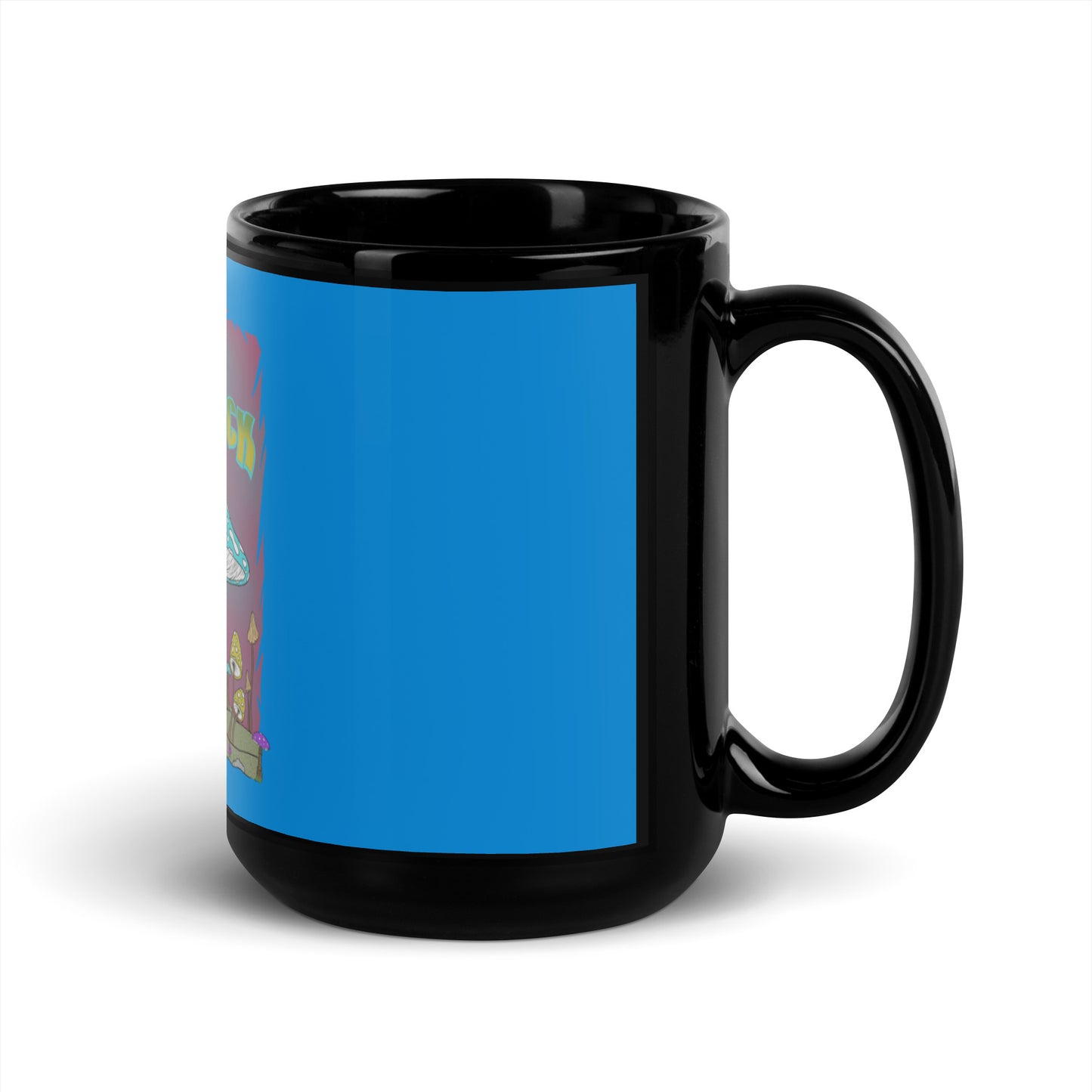 Blue Black Glossy Mug - Hippie Chick