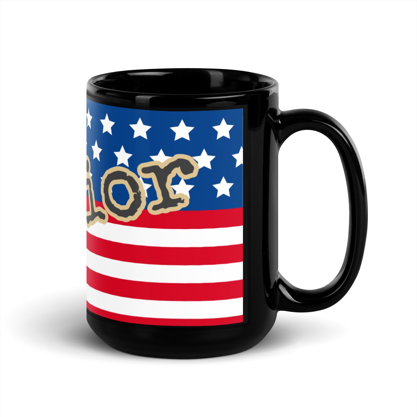 USA Black Glossy Mug - Warrior