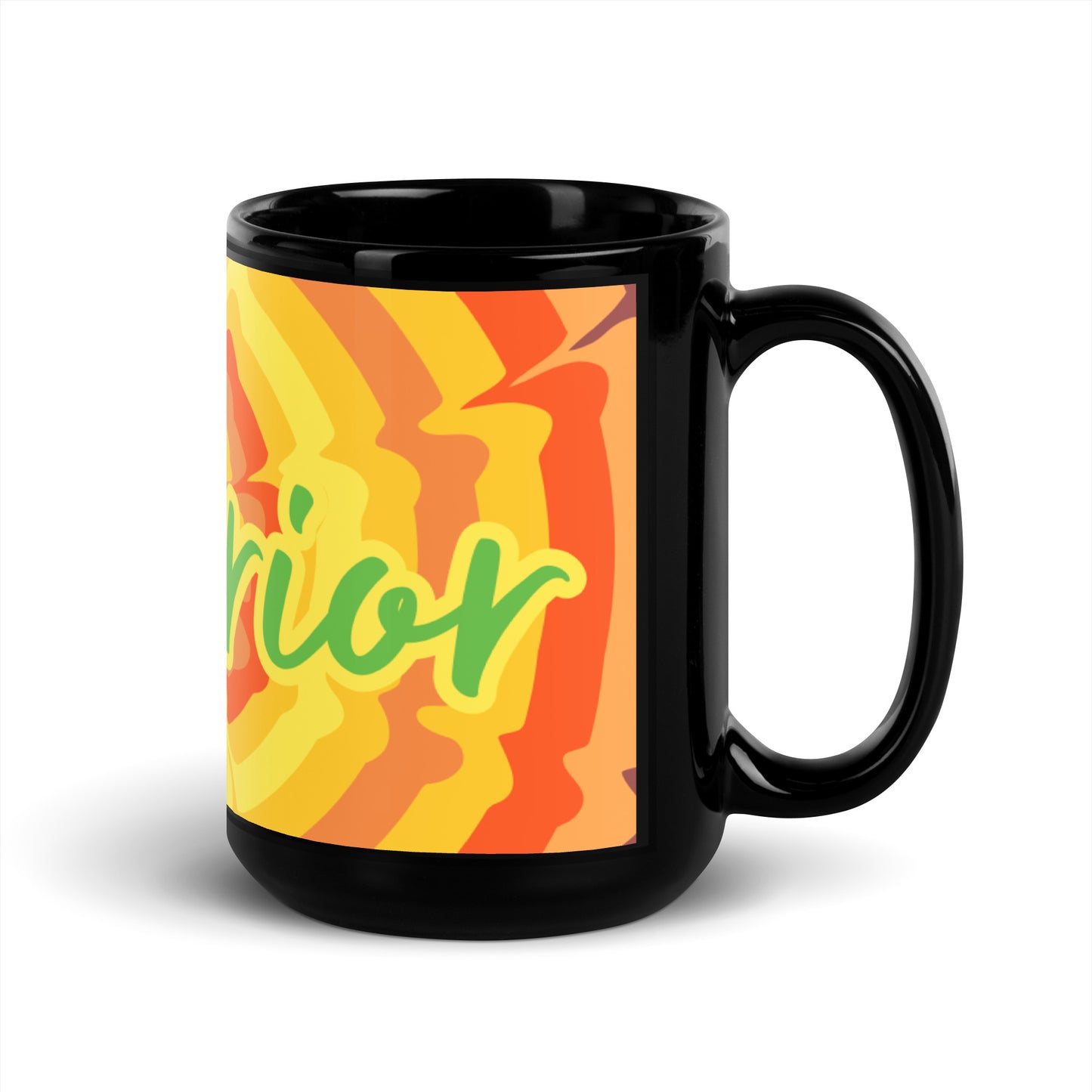 Sunny Flower Black Glossy Mug - Warrior