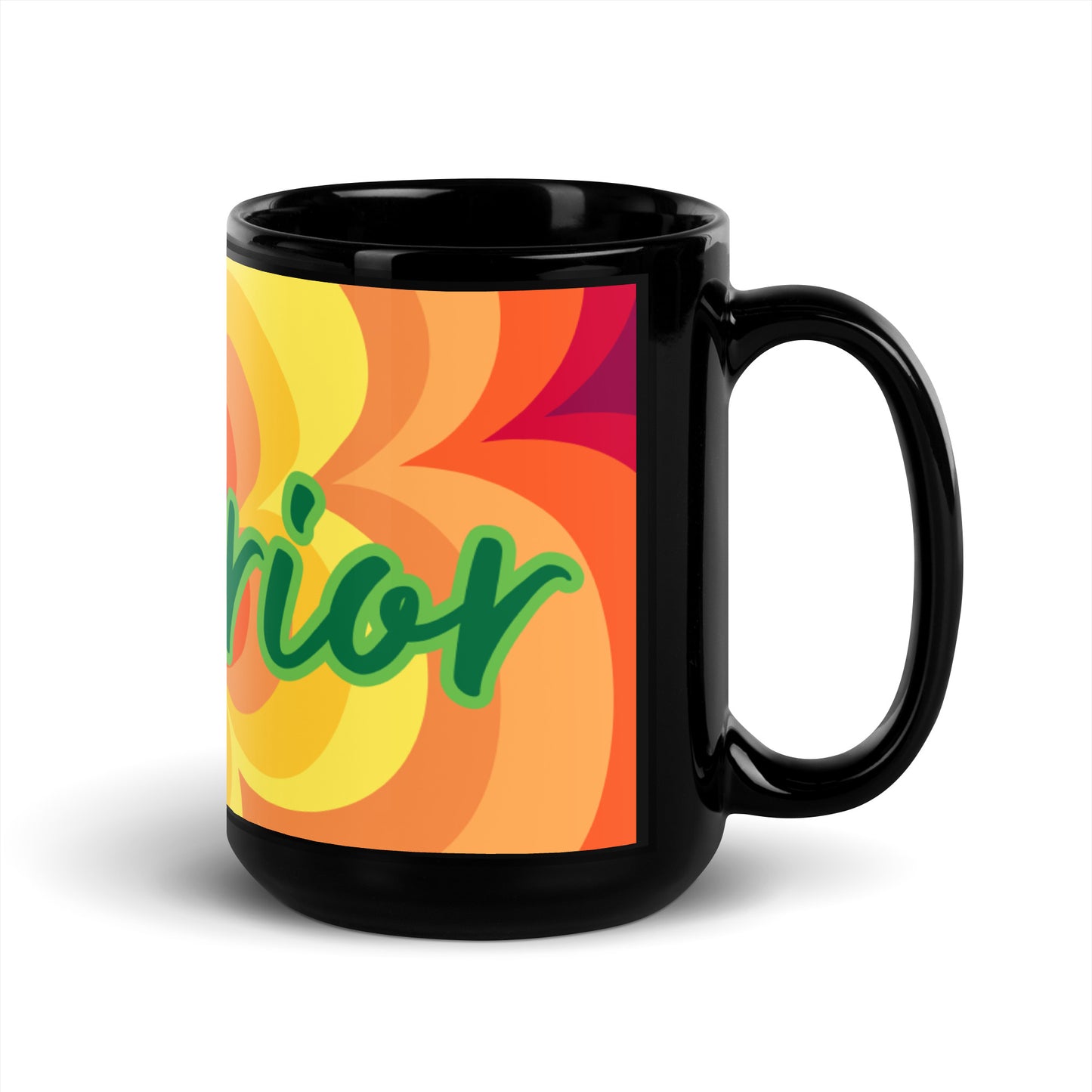 Sunny Flower 2 Black Glossy Mug - Warrior