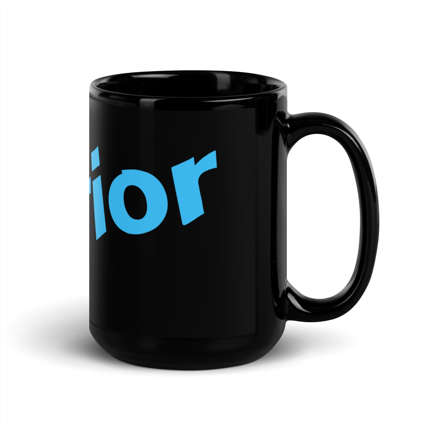 Black Glossy Mug - Warrior (Blue)