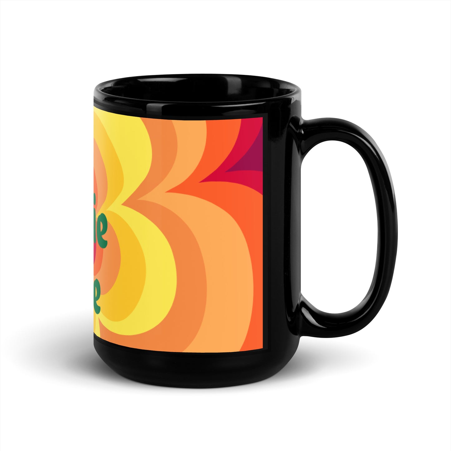 Sunny Flower 2 Black Glossy Mug - OG Hippie Dude