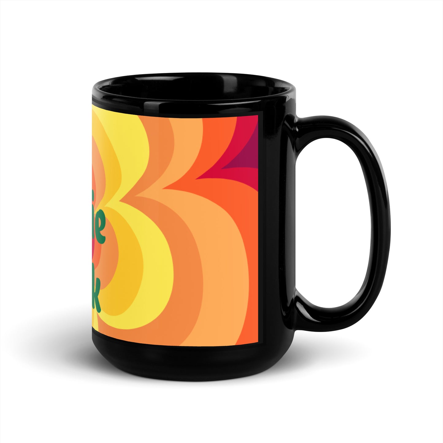 Sunny Flower 2 Black Glossy Mug - OG Hippie Chick